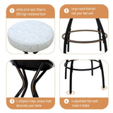 29'' Floral Print Counter Height Bar Stool with Footrest Set of 2 Upholstered Round Barstools for W1757P294425