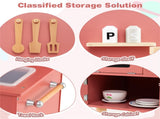 Pink Wooden Kids Play Kitchen with Interactive Stove & Sink, ASTM/CPSIA Compliant Pretend Cooking 21074540