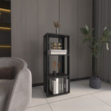 Eco 39" Tall Four-Tier Bookcase, Living Room, Storage Cabinet, Shelves Black B070P254757