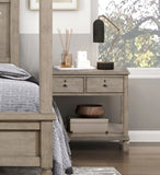 Gray Oak Finish Classic Transitional Bedroom Furniture 1pc Nightstand of 2 Drawers Open Bottom Shelf B011P210715