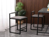 Set of 2 Counter Height Barstools Kitchen Island Stools with Back Modern Armless Metal Legs & PU W1757104748