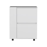 Glasgow Bar Cart Two Pull-Down Door Cabinets and Two Open Shelves B200P173174