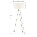 ZNTS Pacific Tripod Metal Tripod Floor Lamp with Glass Shade B03596588