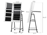Full mirror wood flooring style, with storage shelves, white light beads, detachable foldable 75722824