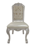Dresden Synthetic Leather, Fabric & Bone White Finish Side Chair B2726P288756