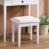 ZNTS Moniys Wood Moniya Makeup Vanity Table and Stool Set, White T2574P163835