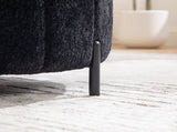 31.3"W Upholstered Round Ottoman With Reversible Lid, Chenille Storage Stool, Channel Tufted W3118P439479