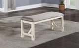 Dining Room Furniture 1x Bench Gray Fabric Cushion Seat White Clean Lines B01163921