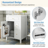 24-Inch Bathroom Vanity with Ceramic Sink, 1 Soft Close Door, 2 Soft Close Drawers, and Double N729P192078K