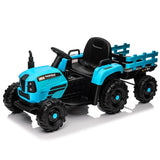 ZNTS Ride on Tractor with Trailer,24V 400W Powered Electric Tractor Toy w/Remote Control,electric car for W1578P194692