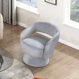 ZNTS Modern Luxury Swivel Accent Chair 1pc Gray Velvet Upholstery Solid Wood Stylish Home Furniture B011P283813