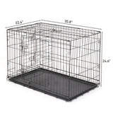 ZNTS 36" Pet Kennel Cat Dog Folding Steel Crate Animal Playpen Wire Metal 26995370