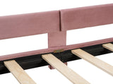 Twin Size Upholstered Daybed with Classic Stripe Shaped Headboard, Pink WF308905AAH