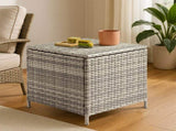 Outdoor PE Wicker Side Table with Storage, Patio Rattan End Table Square Container for Furniture 84819040
