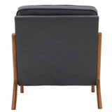 ZNTS Oak Armrest Oak Upholstered Bronzing Cloth Single Lounge Chair Indoor Lounge Chair Dark Grey 30079338