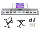 GEP-110 61 Key Lighting Keyboard with Piano Stand, Piano Bench, Built In 27709618