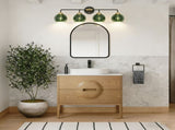 4-Light Bathroom Light Fixtures, Modern Vanity Lights with Glass W3775P466605