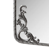 58"x24" Arched Full Body Mirror with Vintage Ornate Carved Applique on Top and Bottom, Hanging Wall W757P286274