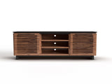 63 inch TV Stand Console for TVs up to 70 inches, No Assembly Required, Black with Bourbon Finish B108P160162