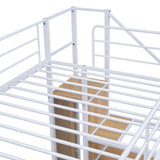 Twin Over Twin Metal Bunk Bed with Lateral Storage Ladder and Wardrobe, White MF315578AAK