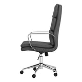 Grey and Chrome Upholstered Office Chair with Casters B062P145687