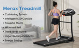 ZNTS NEW Home Folding Treadmill with Pulse Sensor, 2.5 HP Quiet Brushless Motor , 7.5 MPH, 300LBS Weight N728P182196B