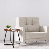 Outdoor Side Table with Imitation Wood Tabletop, Weather Resistant Patio Side Table, Round Outdoor 89796304