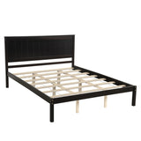 ZNTS Platform Bed Frame with Headboard, Wood Slat Support, No Box Spring Needed, Queen,Espresso 12847668