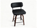 1pcs Bar Stool, Solid Iron Tube Backrest, PU Upholstery, Curved Wood Legs, Swivel Bar Chair, Black 29325843