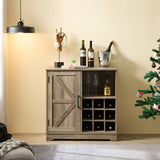 ZNTS Farmhouse Coffee Bar Cabinet Bar Cabinet with Wine Rack Barn Door Buffet Sideboard Cabinet with W2275P149107
