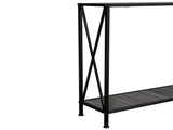 Grey MDF Countertop Black Wrought Iron Base 2 Layers Forked Console Table 22864661