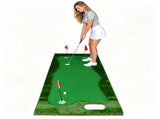 Real Roll Golf Putting Mat 10ft x 3.5ft, Non-Slip Indoor Outdoor Practice Green Turf with Hole Cups 13583183