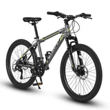 S24102 24 Inch Mountain Bike Boys Girls, Steel Frame, Shimano 21 Speed Mountain Bicycle with Daul W709P294013