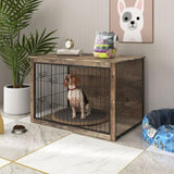 Dog Crate Furniture ,Wooden Dog Crate with Double Doors, Dog Furniture, Indoor Dog Kennel, W331P225794