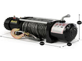 12,000 lb Electric Winch Dual Wired/Wireless Operation with Synthetic Rope & Towing Chain 90330008