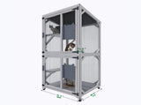 71.2" Tall Outdoor Cat Enclosure Catio with Wheels, Wooden Cat Cage, Multi-Level Cat House with 54082704