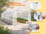 Walk-in Tunnel Greenhouse 1577 FT, Galvanized Steel Frame with 8 Mesh Windows & Roll-Up Zipper 24811007
