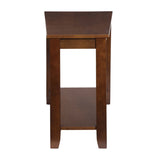 ZNTS Contemporary Espresso Finish Chairside with Lower Shelf Wedge Shape Wooden Furniture 1pc Side B011P175359