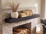 60'' Fireplace Mantel Pine Wood Wall-Mounted & Floating Shelf for Home Decor with Textured Wood W2640P534718