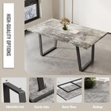 Simple and modern design, 6-person dining table, 62.9-inch rectangular wooden dining table, perfect W1727P241149