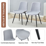 Comfortable Linen-Cotton Dining Chair Set - Four Pieces in Light Gray.Integrated Seat and W1151P230557