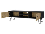 Black and Macadamia Hairpin Legs TV Rack B062P175180