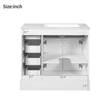 36" Luxury Elegant Bathroom Vanity with Ceramic Sink, Soft Closing Doors, 4 Durable Smooth N729P257284K