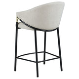 Beige and Glossy Black Sloped Arm Counter Height Stools B062P170015