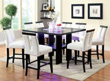 Set of 2 Chairs Black And White Leatherette Beautiful Padded Counter height Chairs Slit Back Design HS11CM3559PC-ID-AHD