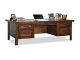 71 inch Executive Desk, No Assembly Required, Whiskey Finish B108P160194