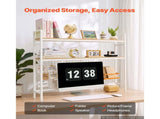 3-Tier Desktop Bookshelf with Grid Design, White Countertop Storage Organizer for Desk, Metal 75829559