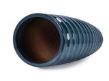 Handmade Deep Green Ceramic Planter, 17 Inch Diameter, 1 Piece, Horizontal Ripples Pattern, for W3273P326363