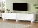 Stylish Thick Wavy Door TV Cabinet with Adjustable Shelves, Cream Style TV Stand with 4 Cabinets for N721P350797K