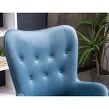 ZNTS Doarnin Contemporary Silky Velvet Tufted Button Back Accent Chair, Blue T2574P164266